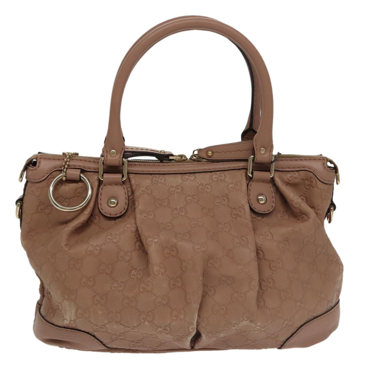 GUCCI GG Canvas Guccissima Hand Bag Leather Pink 247902 102270