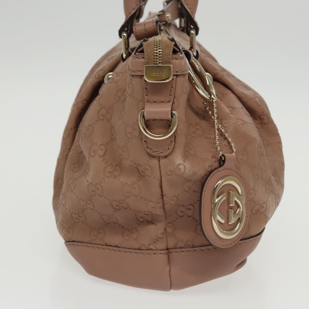 GUCCI GG Canvas Guccissima Hand Bag Leather Pink 247902 102270
