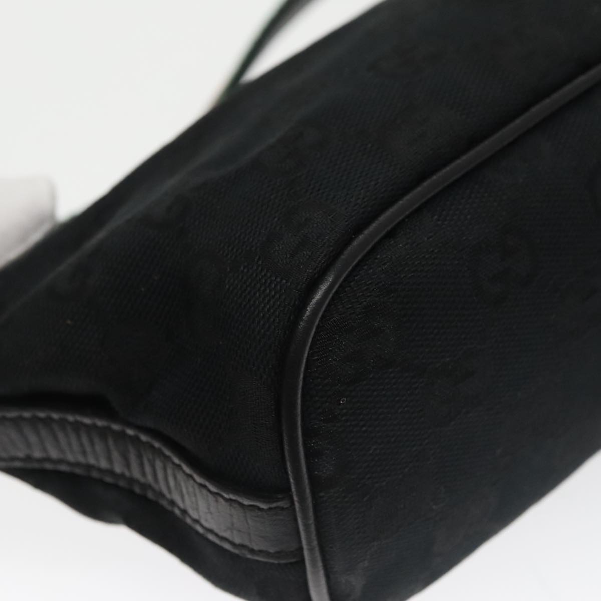 GUCCI GG Canvas Web Sherry Line Pouch Black Gold Red 141809 102283