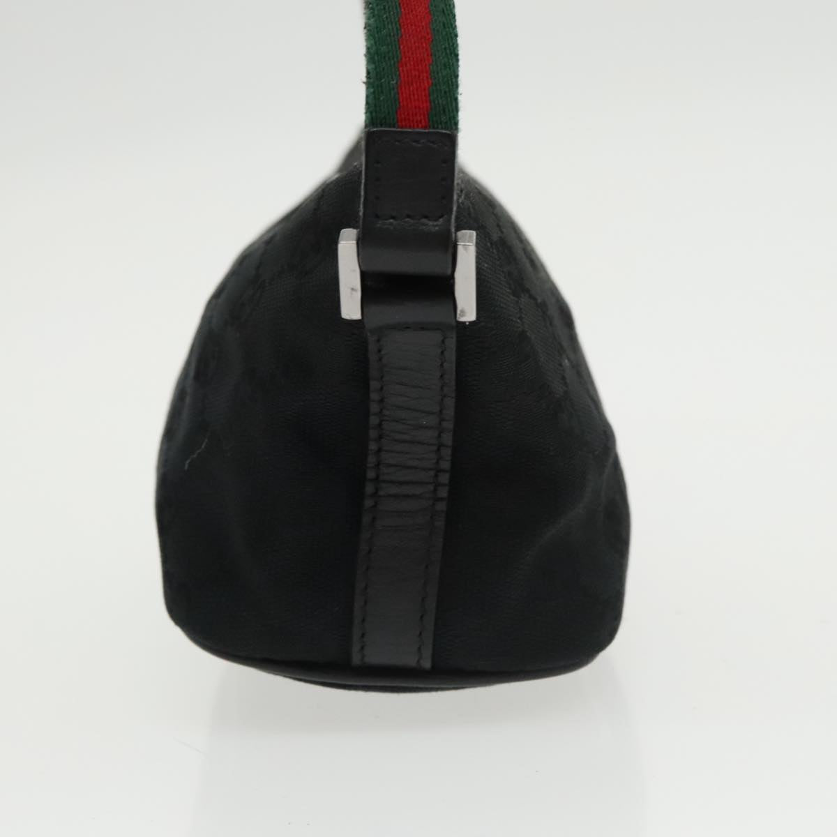 GUCCI GG Canvas Web Sherry Line Pouch Black Gold Red 141809 102283