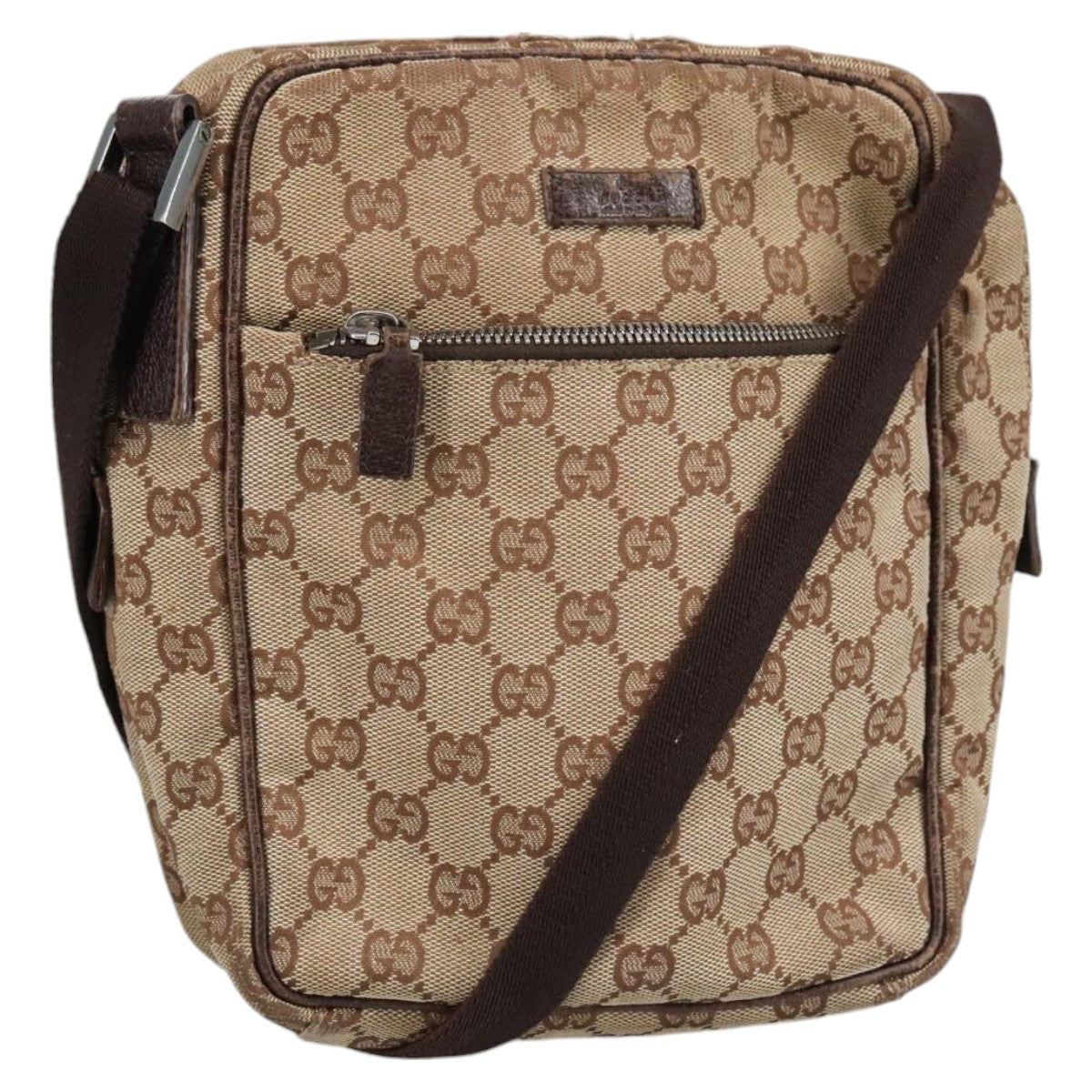GUCCI GG Canvas Shoulder Bag Beige 102345