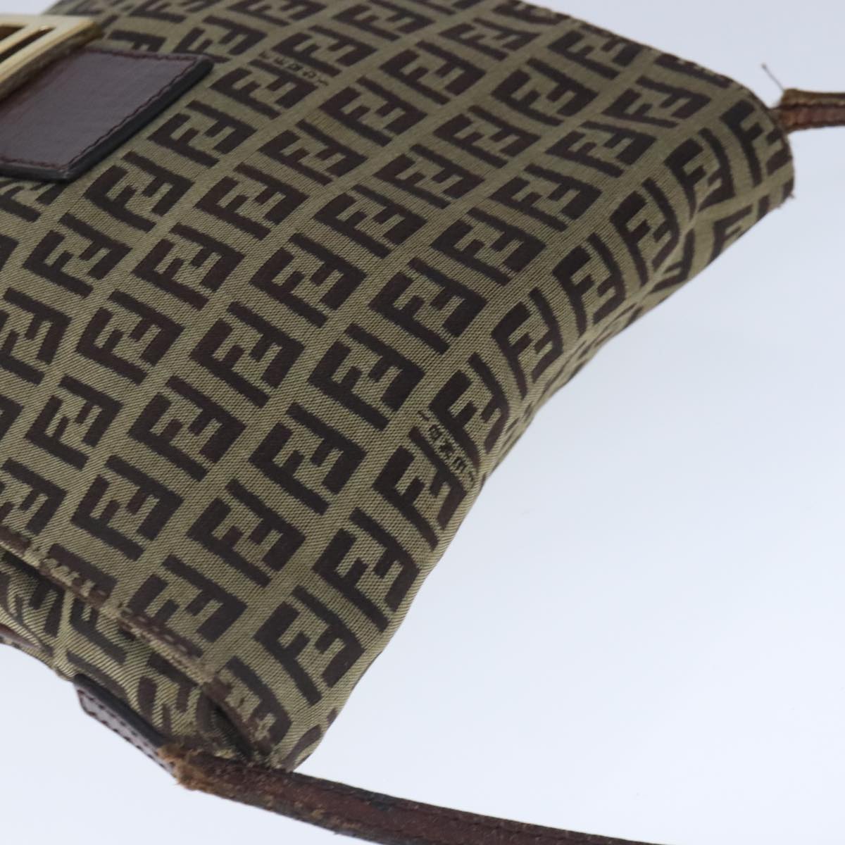 FENDI Zucchino Canvas Mamma Shoulder Bag Beige 102445
