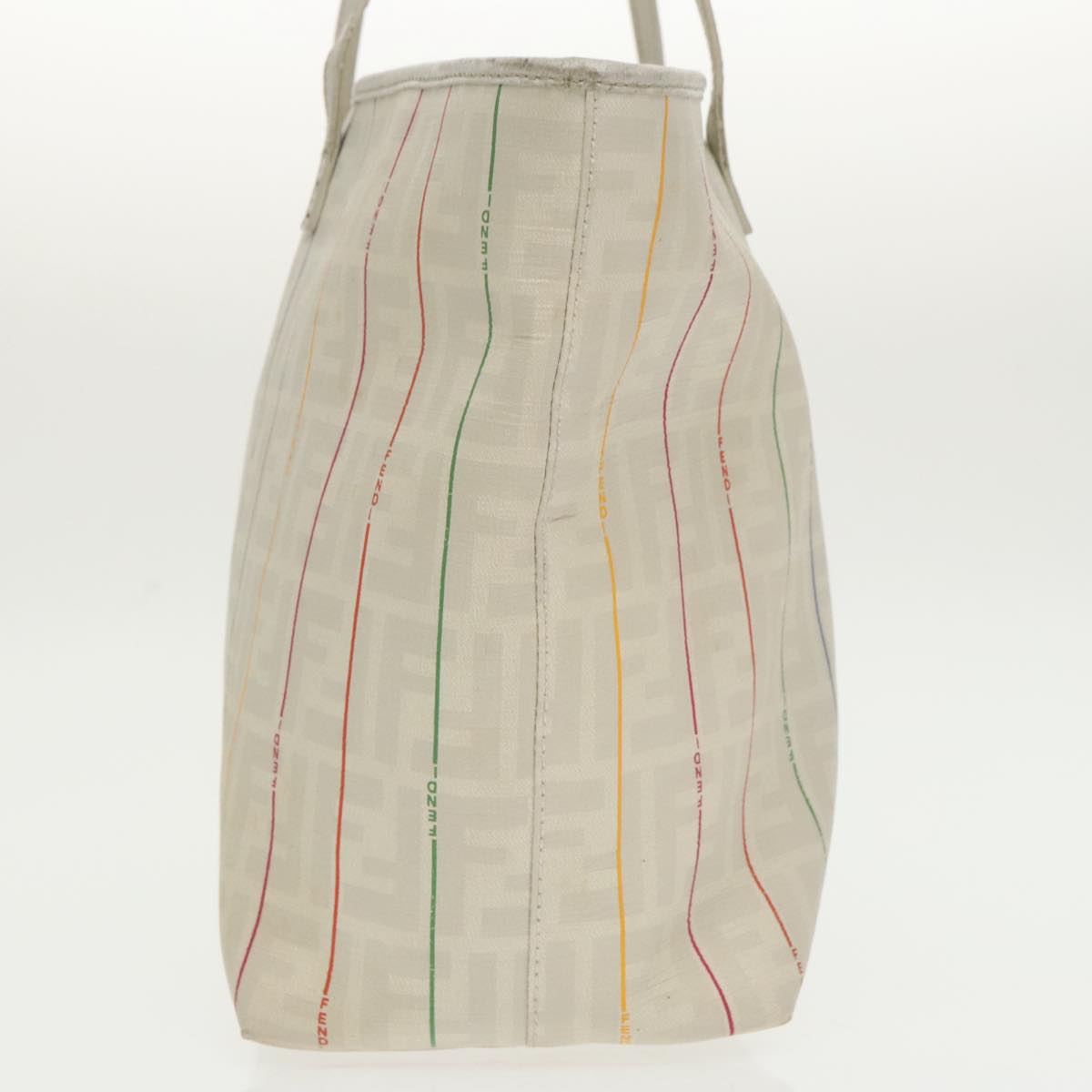 FENDI Zucca Canvas Tote Bag White Multicolor 102446