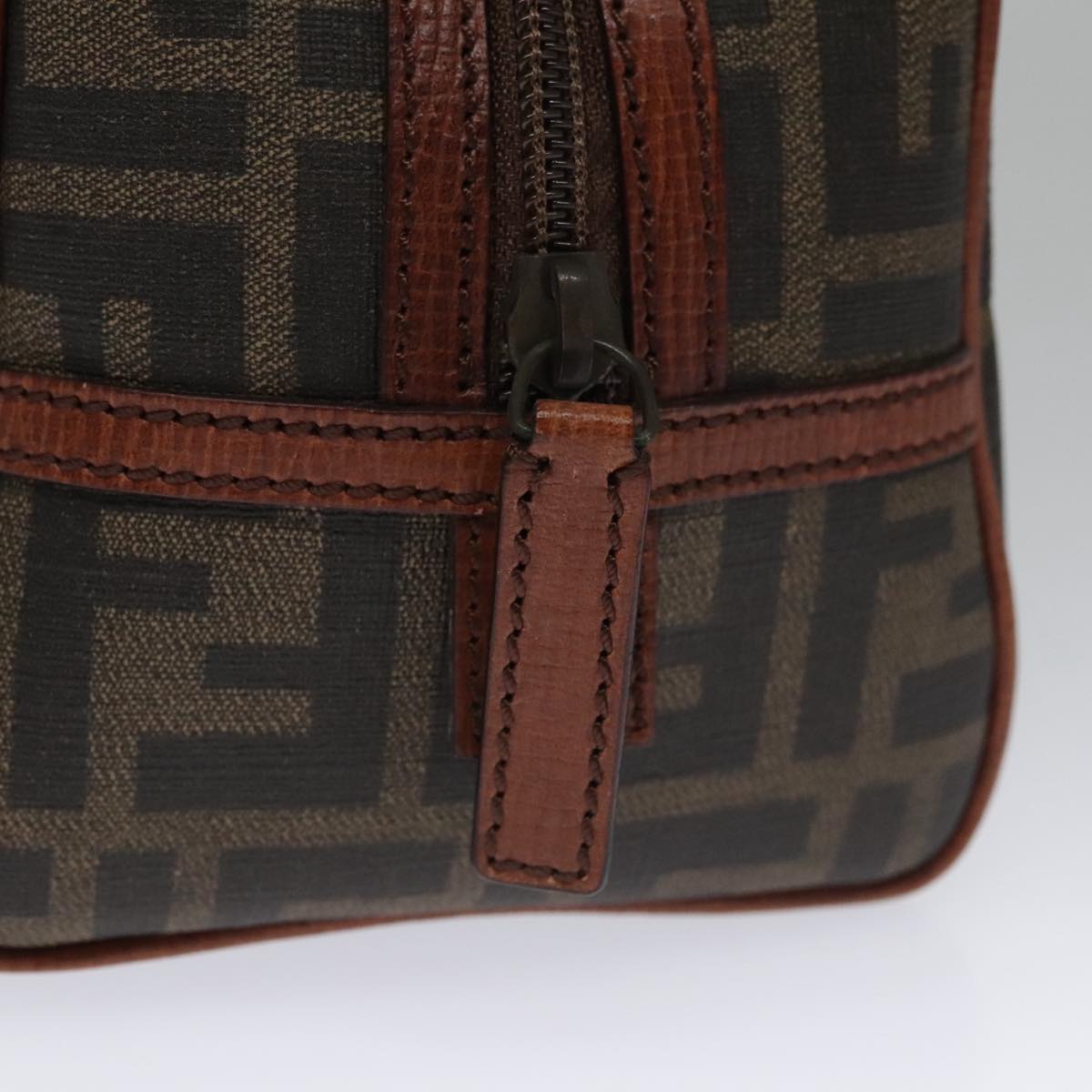 FENDI Zucca Canvas Pouch Brown Black 102629