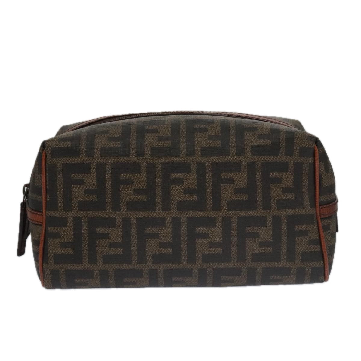 FENDI Zucca Canvas Pouch Brown Black 102629
