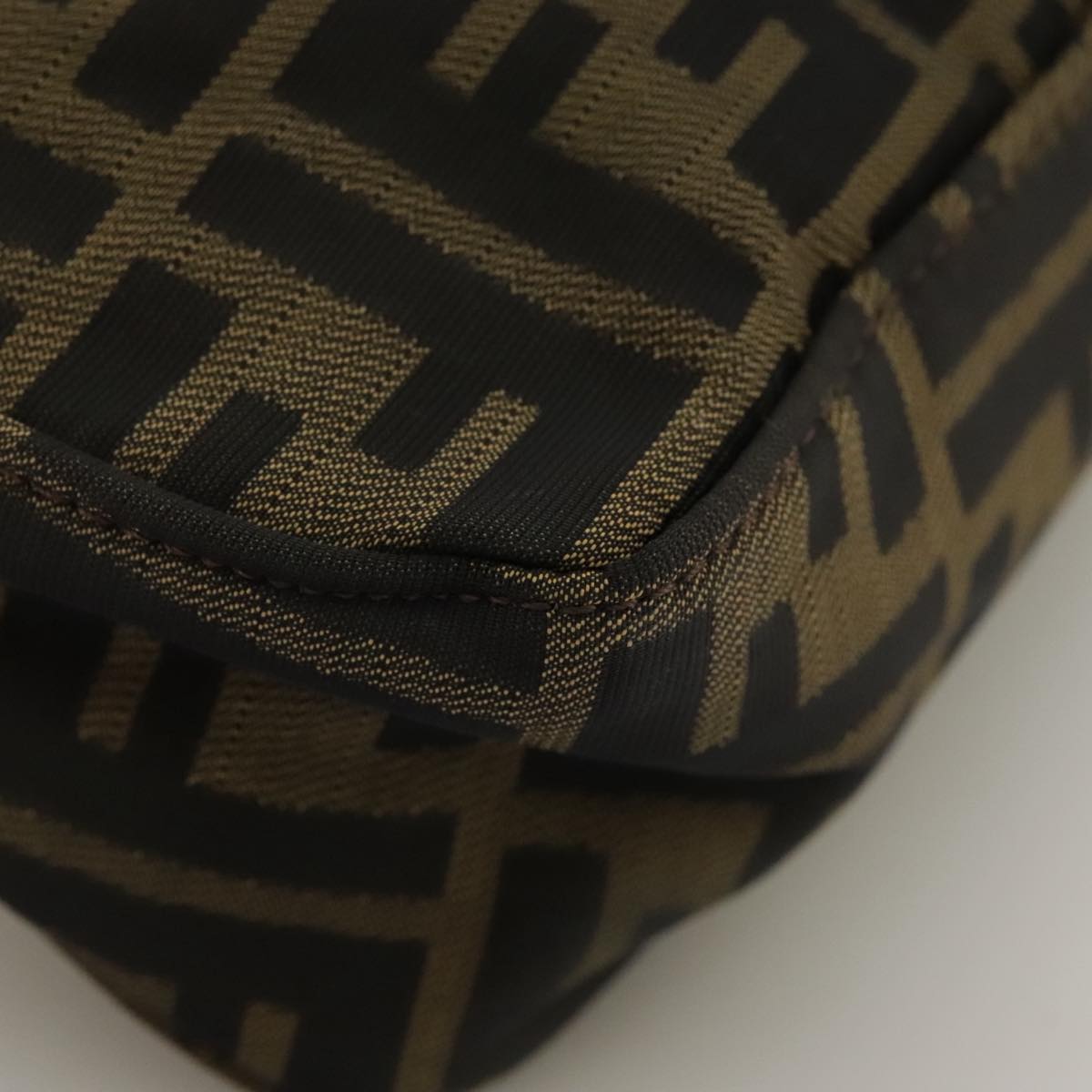 FENDI Zucca Canvas Hand Bag Brown Black 102655