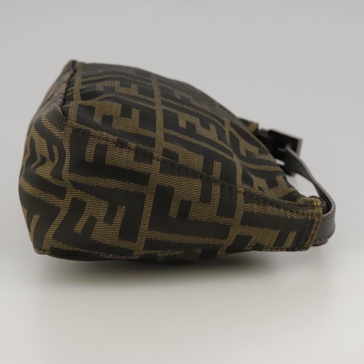 FENDI Zucca Canvas Hand Bag Brown Black 102655