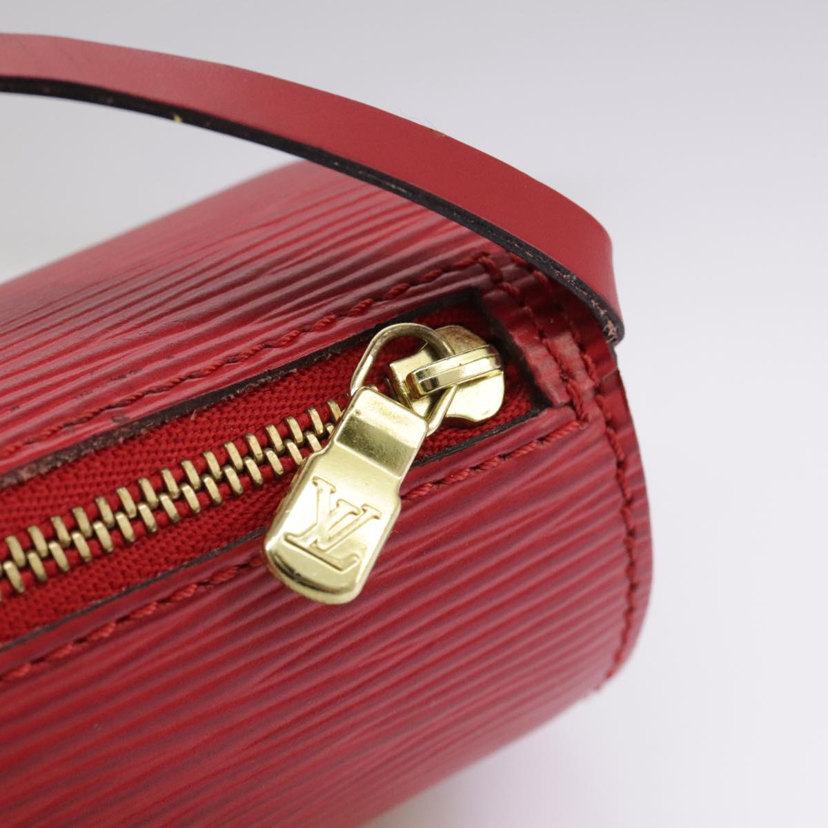 LOUIS VUITTON Epi Soufflot Pouch Accessory Pouch Red LV 102711