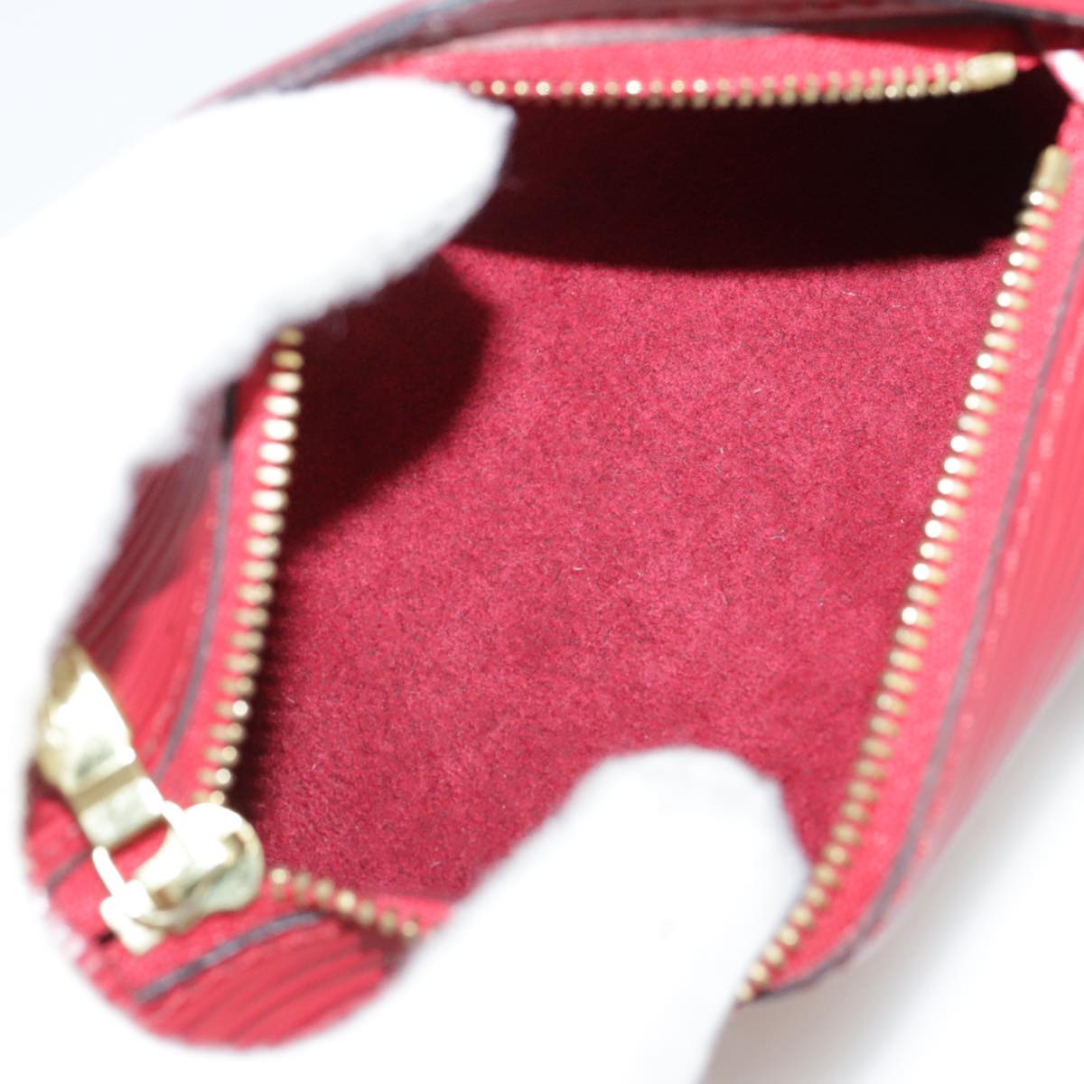 LOUIS VUITTON Epi Soufflot Pouch Accessory Pouch Red LV 102711