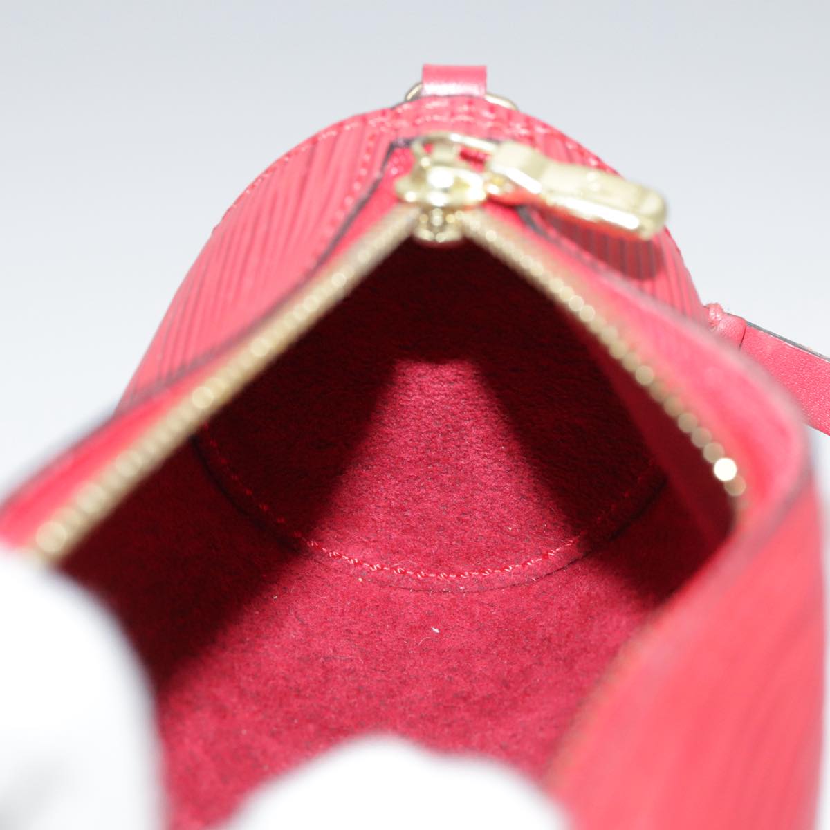 LOUIS VUITTON Epi Soufflot Pouch Accessory Pouch Red LV 102779