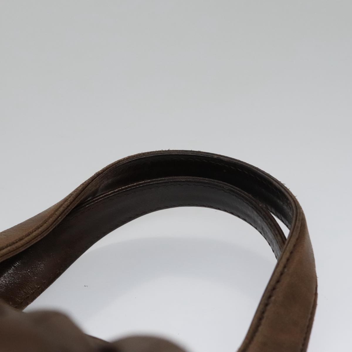 CHANEL Matelasse Hand Bag Leather Brown CC 102823
