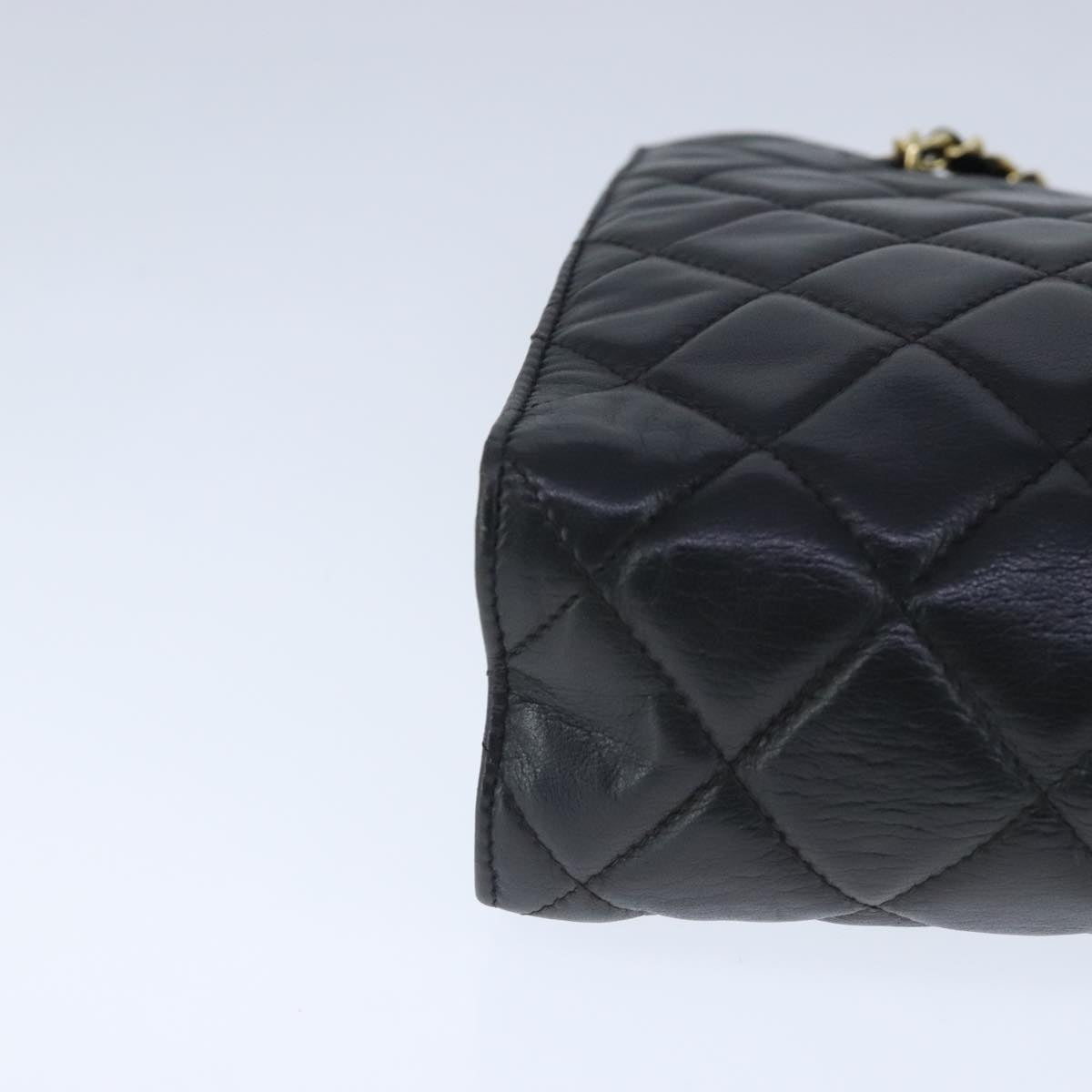 CHANEL Matelasse Chain Tote Bag Leather Black Gold CC 102918