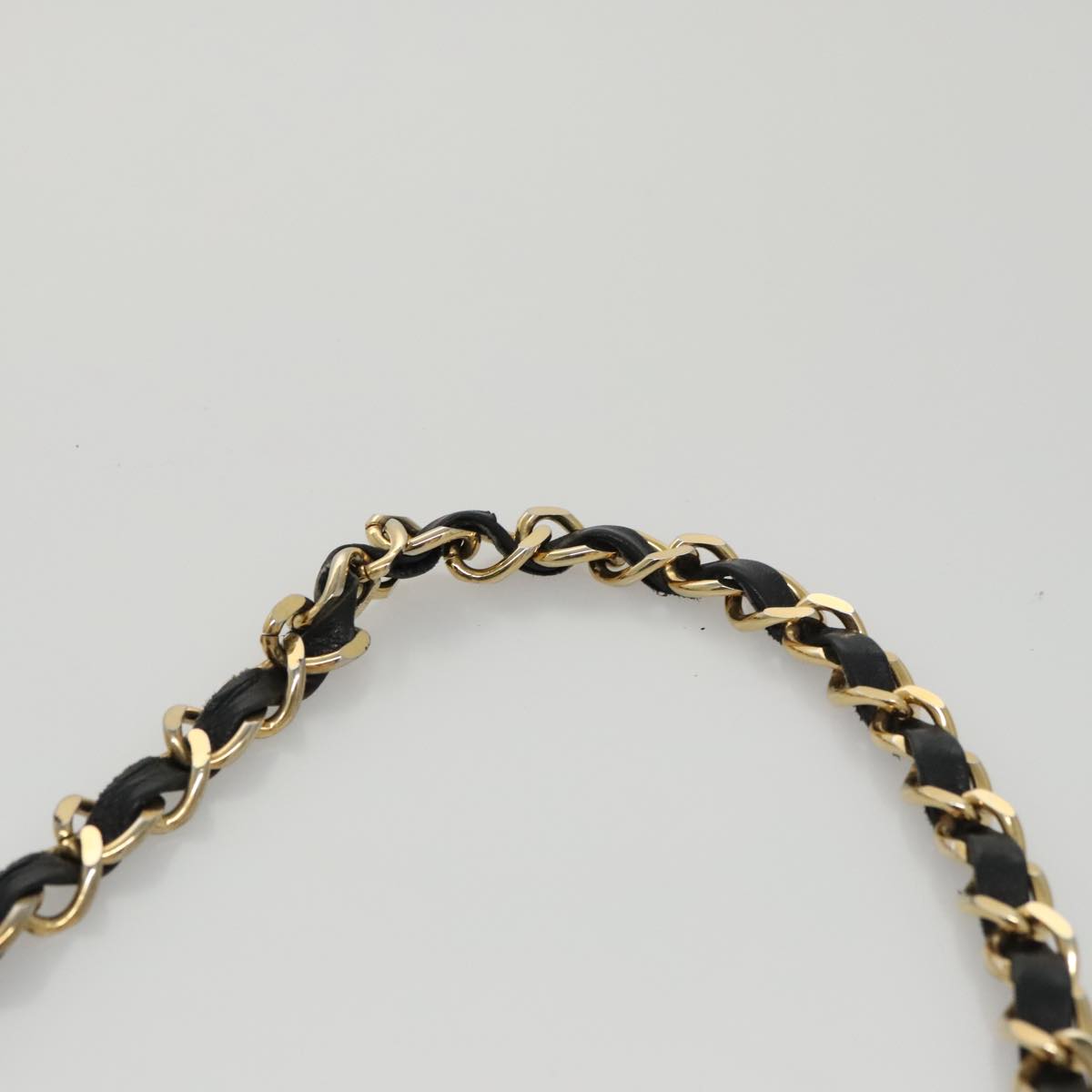 CHANEL Bicolore Chain Matelasse Shoulder Bag Lamb Skin Black Gold CC 103228