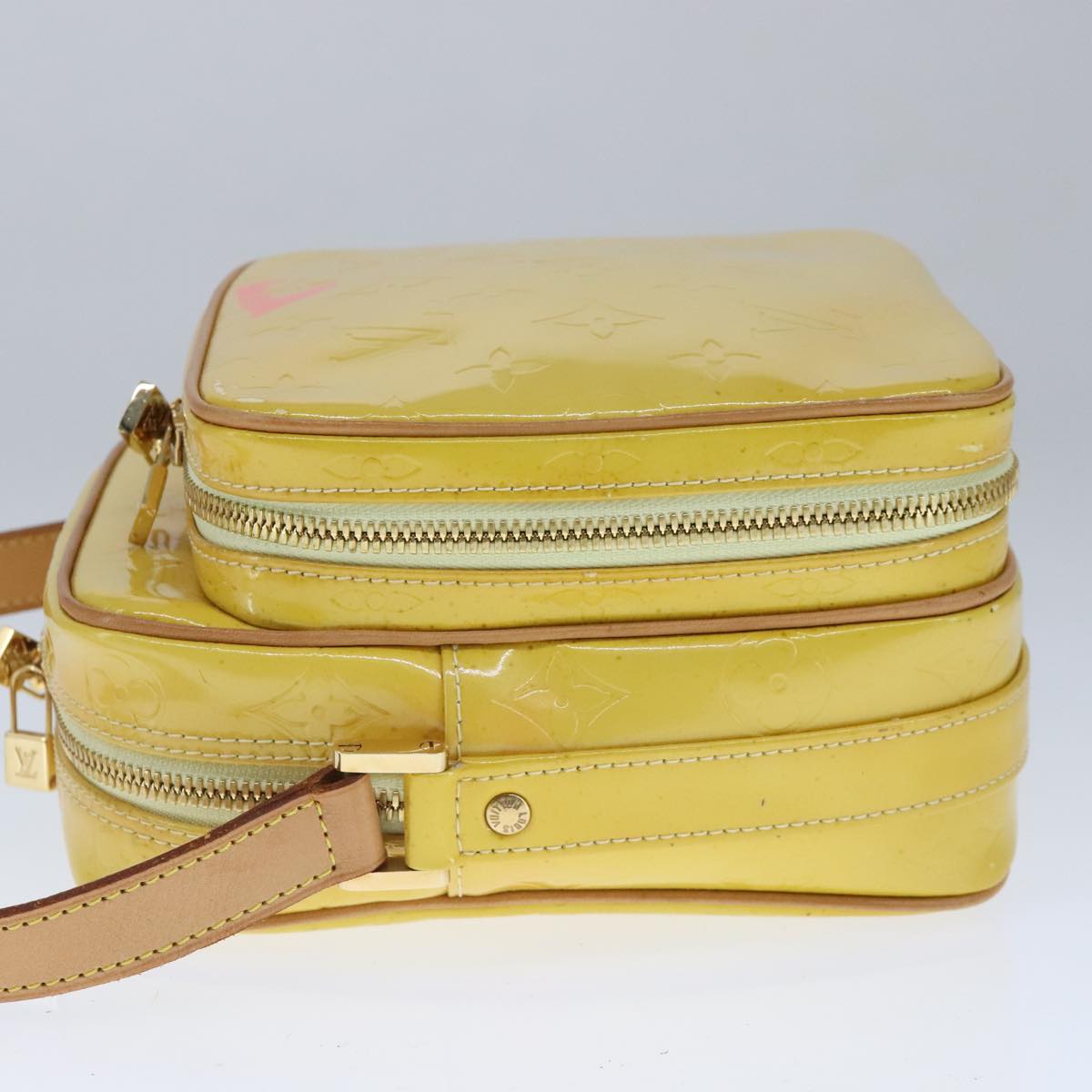 LOUIS VUITTON Monogram Vernis Wooster Shoulder Bag Yellow M91075 LV 103247