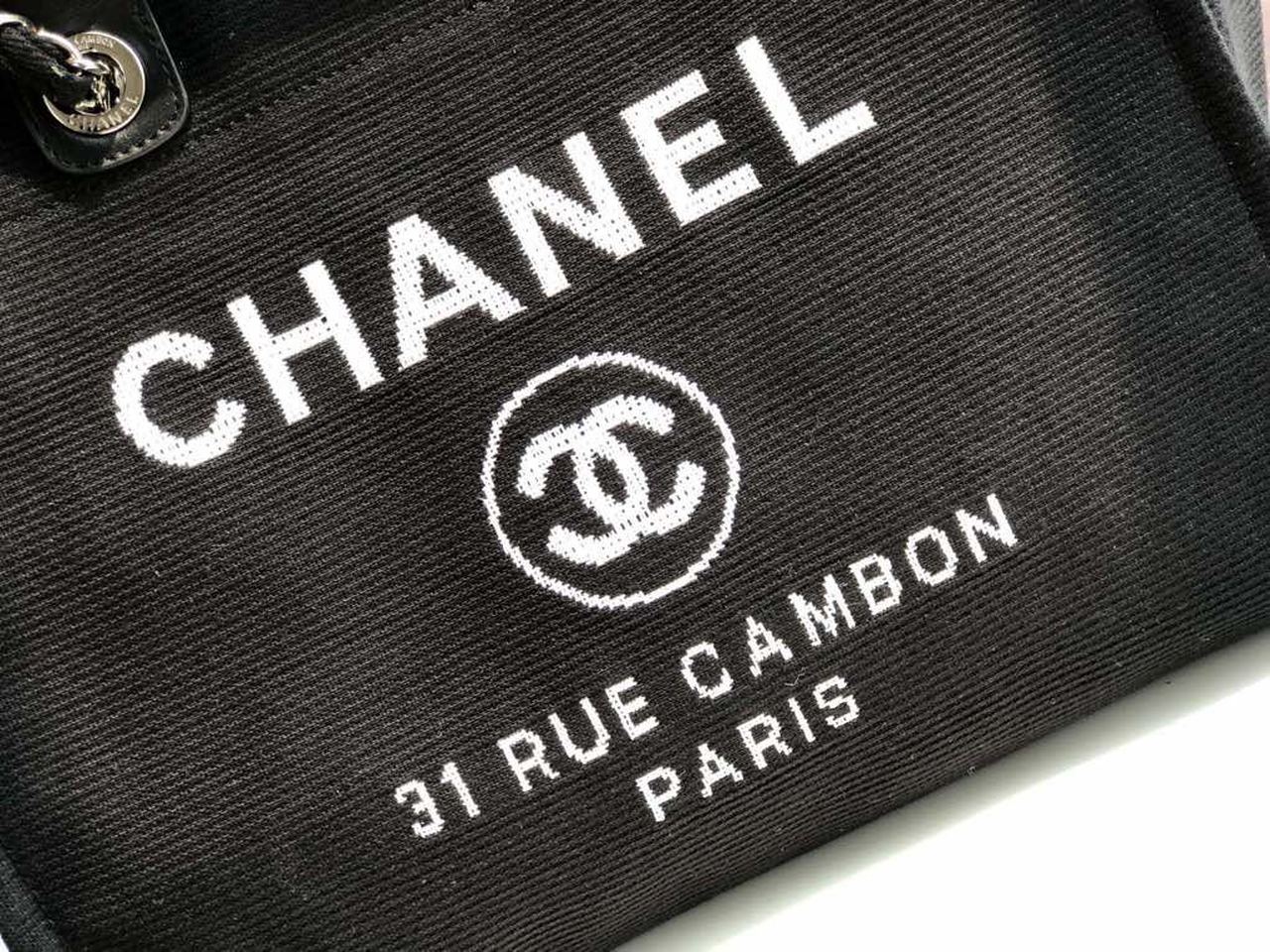 CHL Deauville Tote Canvas Bag Black For Women Handbags, Shoulder Bags 15in/38cm A66941