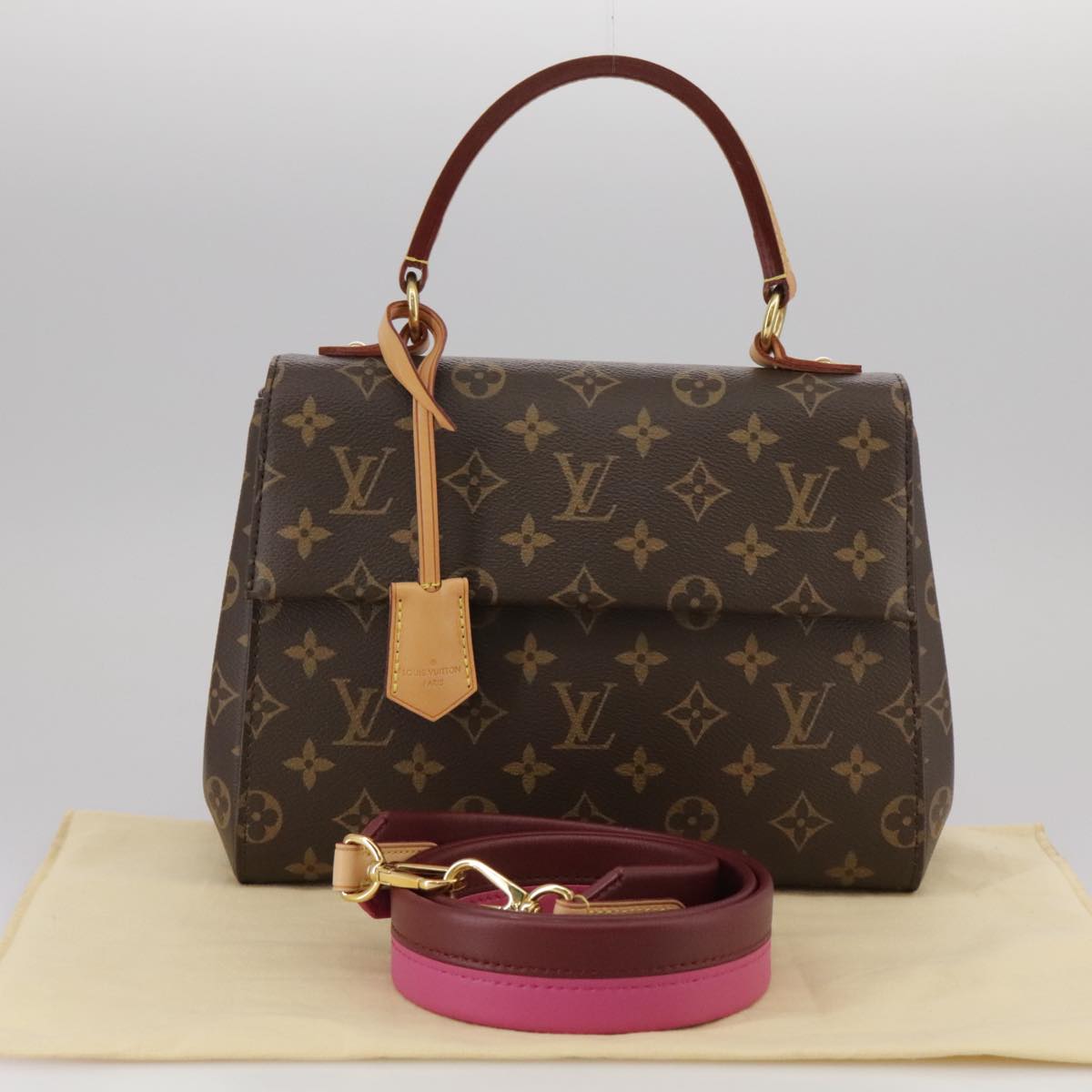 LOUIS VUITTON Monogram Cluny BB Hand Bag 2way M42738 LV 103374A