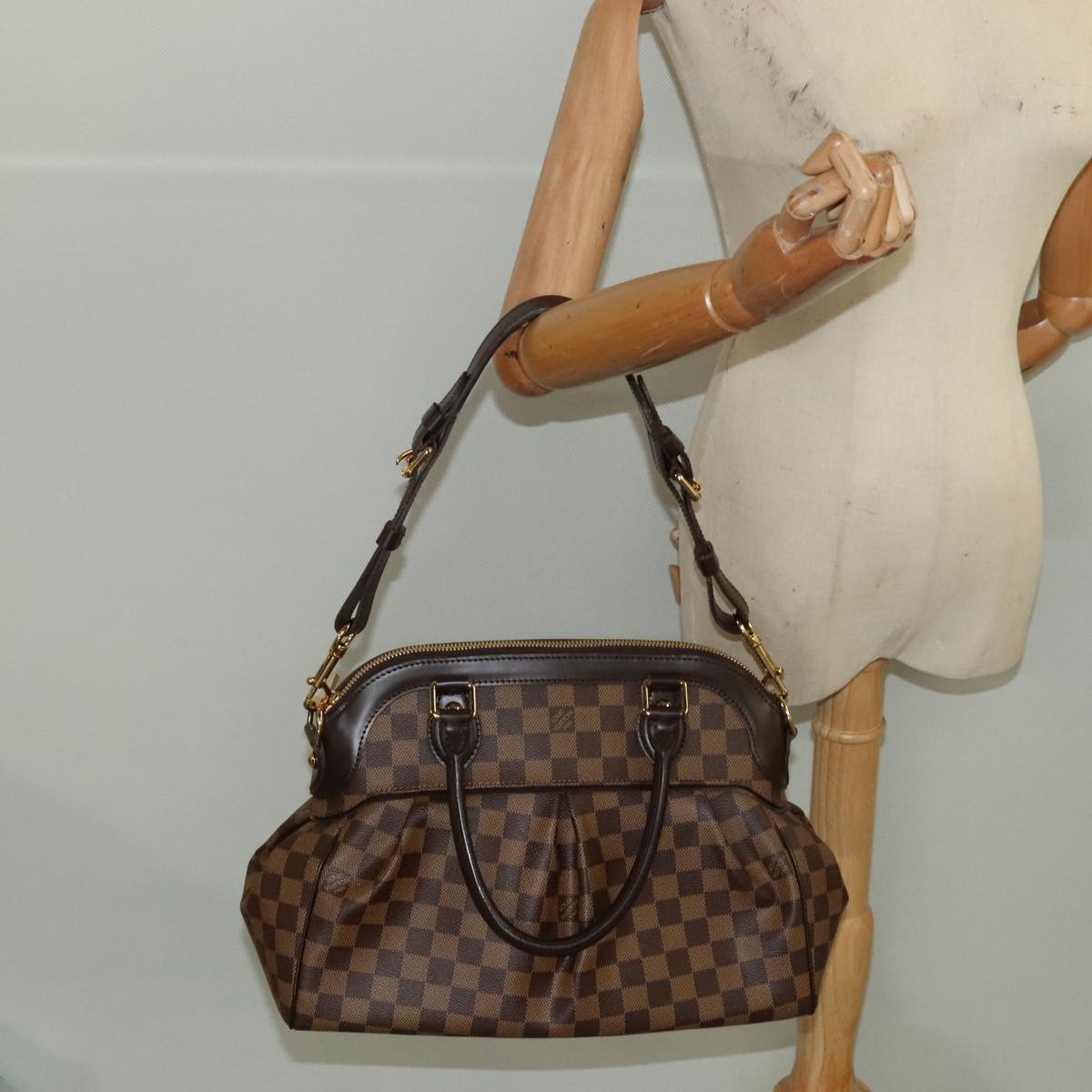 LOUIS VUITTON Damier Ebene Trevi PM Hand Bag 2way N51997 LV 103377A
