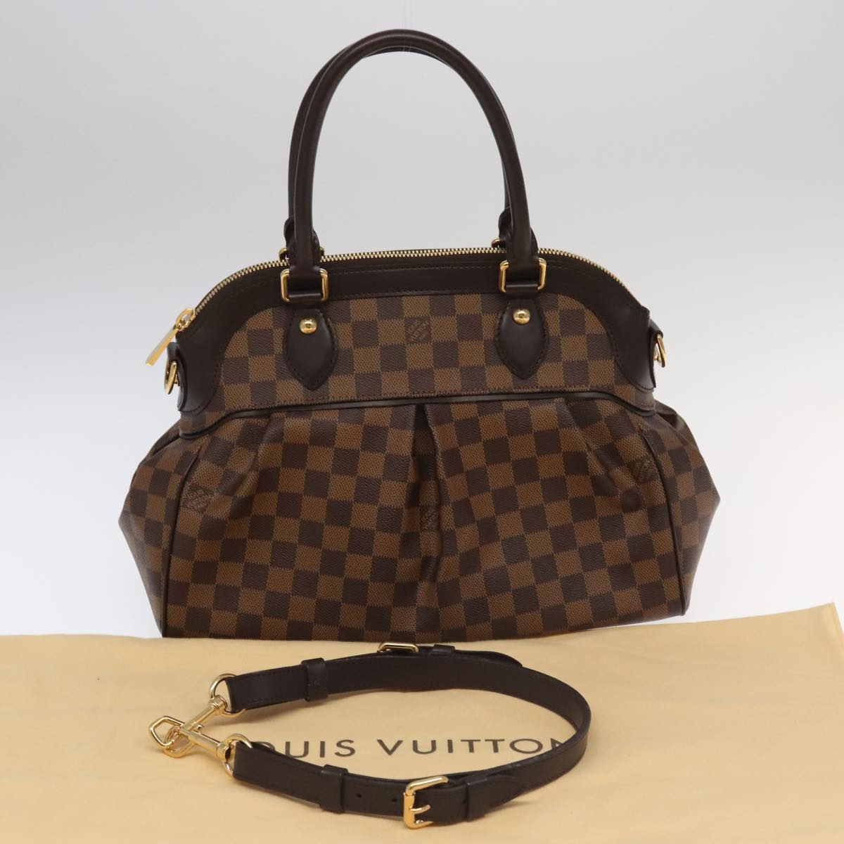 LOUIS VUITTON Damier Ebene Trevi PM Hand Bag 2way N51997 LV 103377A