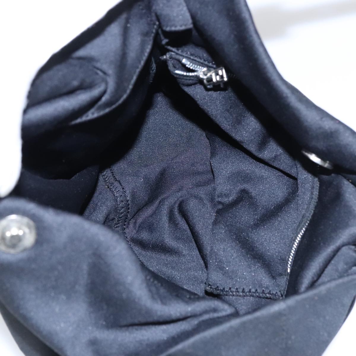 FENDI Shoulder Bag Nylon Black Silver 103439