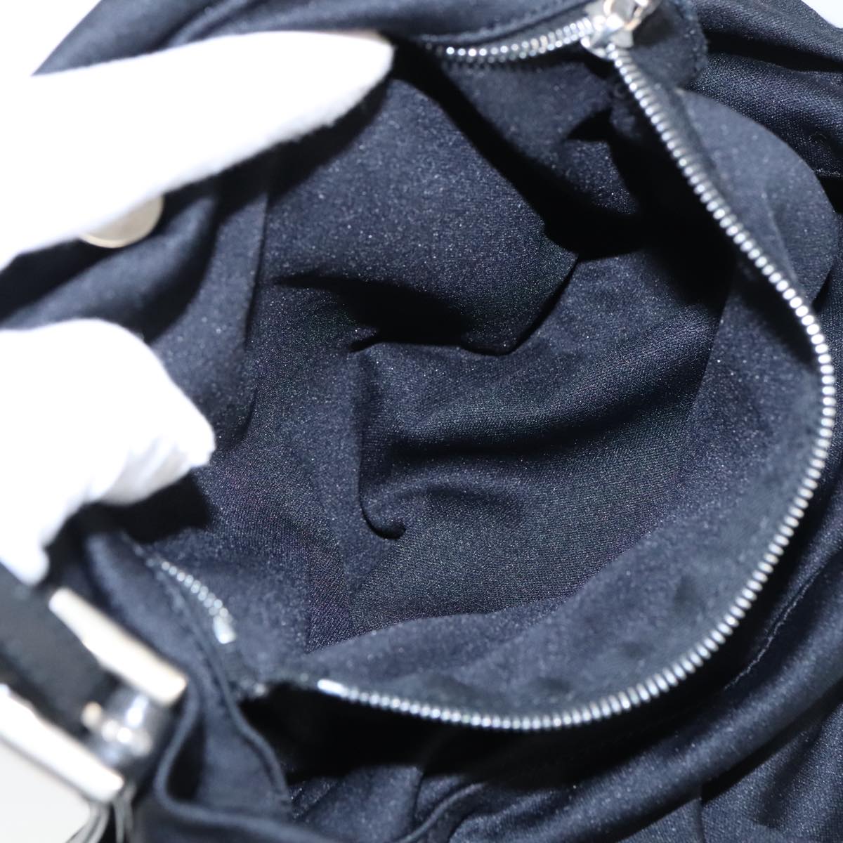 FENDI Shoulder Bag Nylon Black Silver 103439