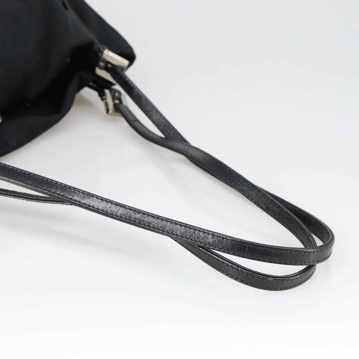 FENDI Shoulder Bag Nylon Black Silver 103439