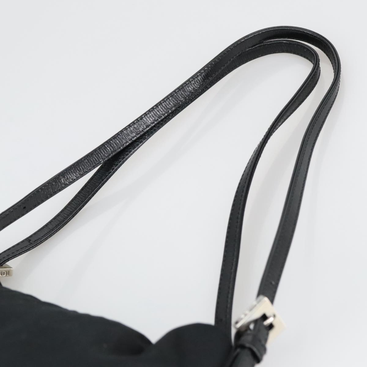FENDI Shoulder Bag Nylon Black Silver 103439