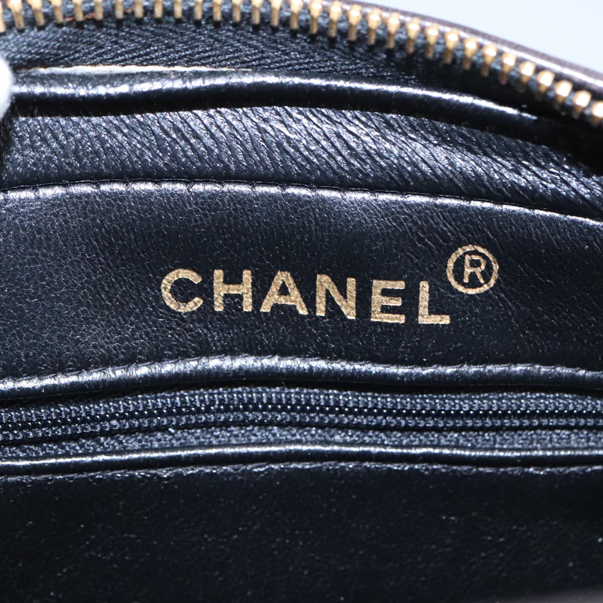 CHANEL Matelasse Chain Shoulder Bag Patent leather Black Gold CC 103451A
