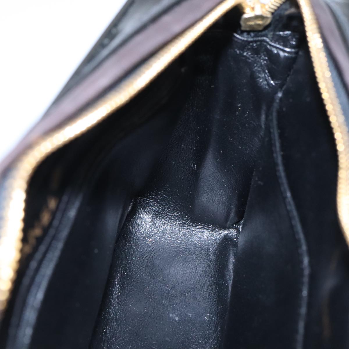 CHANEL Matelasse Chain Shoulder Bag Patent leather Black Gold CC 103451A