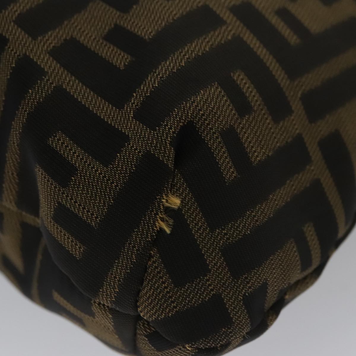 FENDI Zucca Canvas Shoulder Bag Brown Black 103542