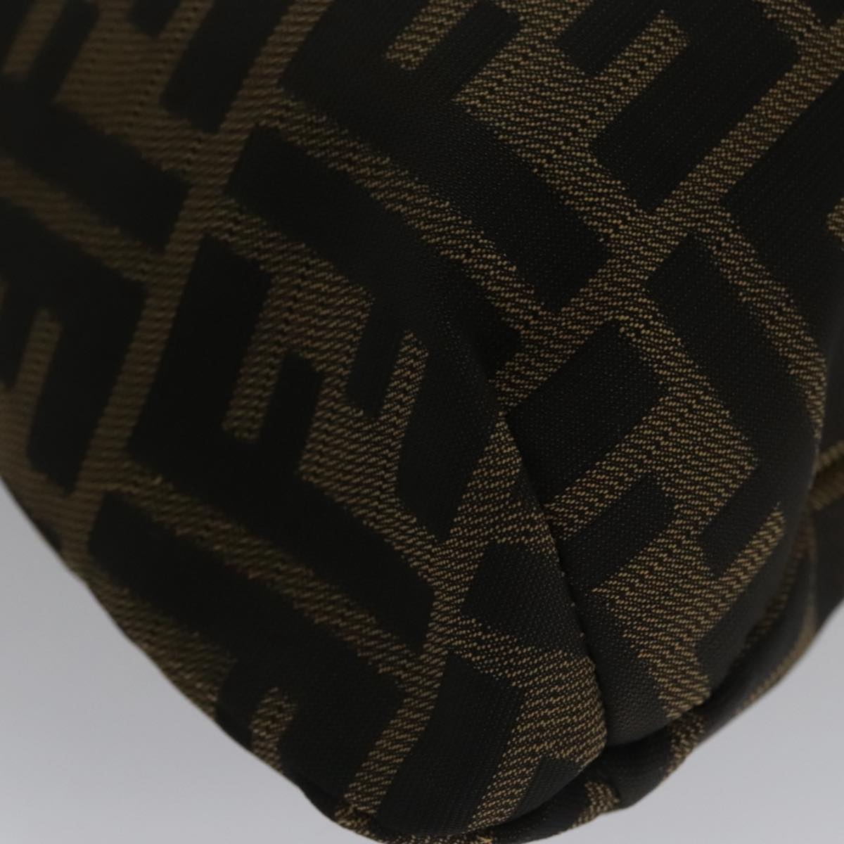 FENDI Zucca Canvas Shoulder Bag Brown Black 103542