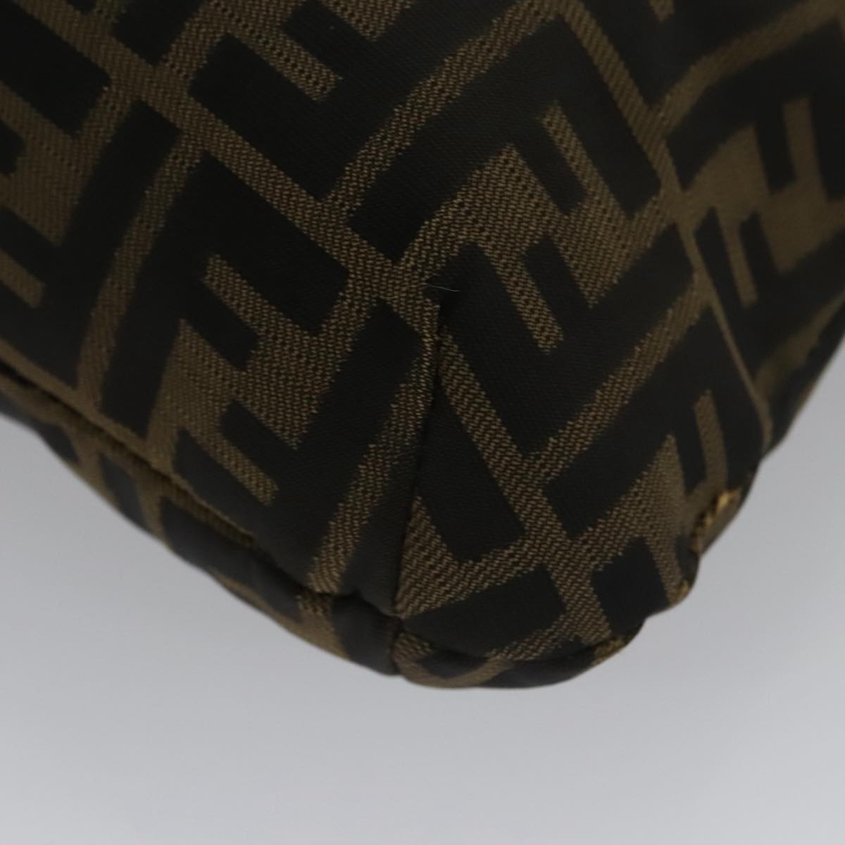 FENDI Zucca Canvas Shoulder Bag Brown Black 103542