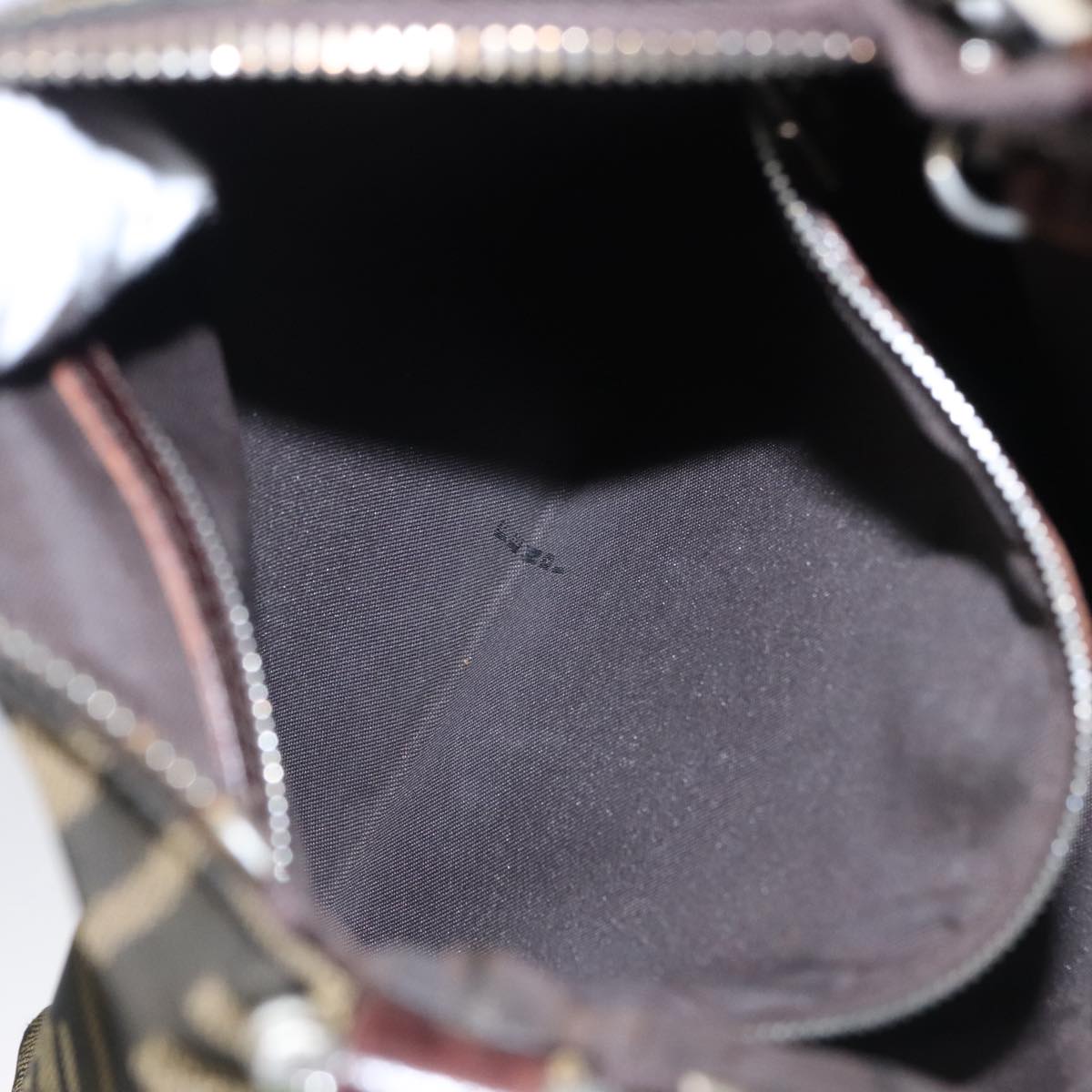 FENDI Zucca Canvas Shoulder Bag Brown Black 103542