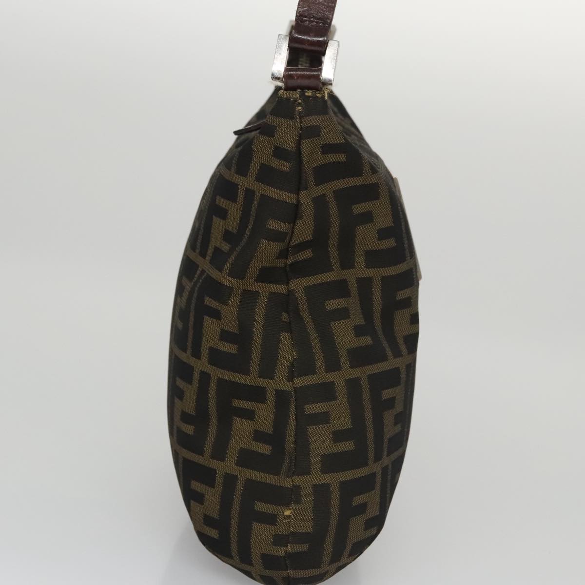 FENDI Zucca Canvas Shoulder Bag Brown Black 103542