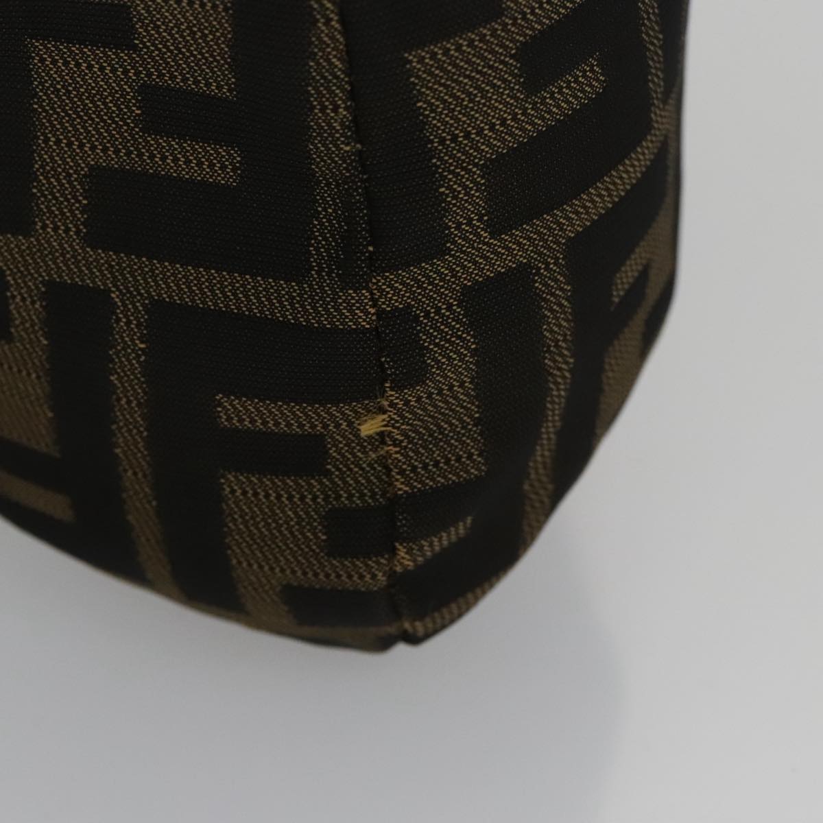FENDI Zucca Canvas Shoulder Bag Brown Black 103542