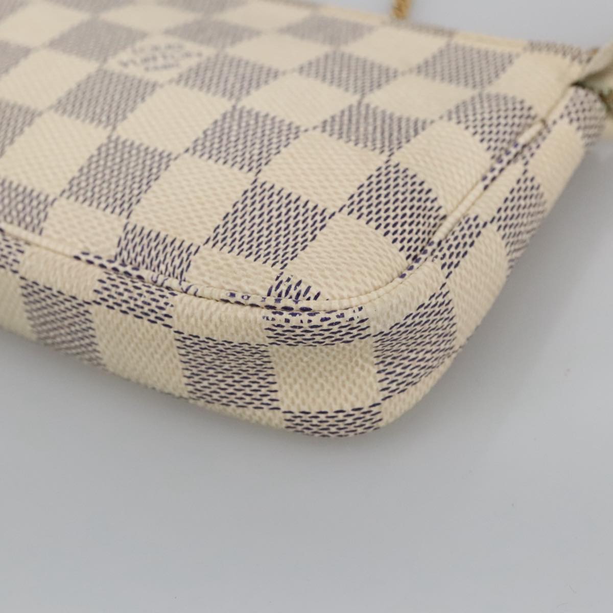 LOUIS VUITTON Damier Azur Mini Pochette Accessoires Pouch N63005 LV 103965