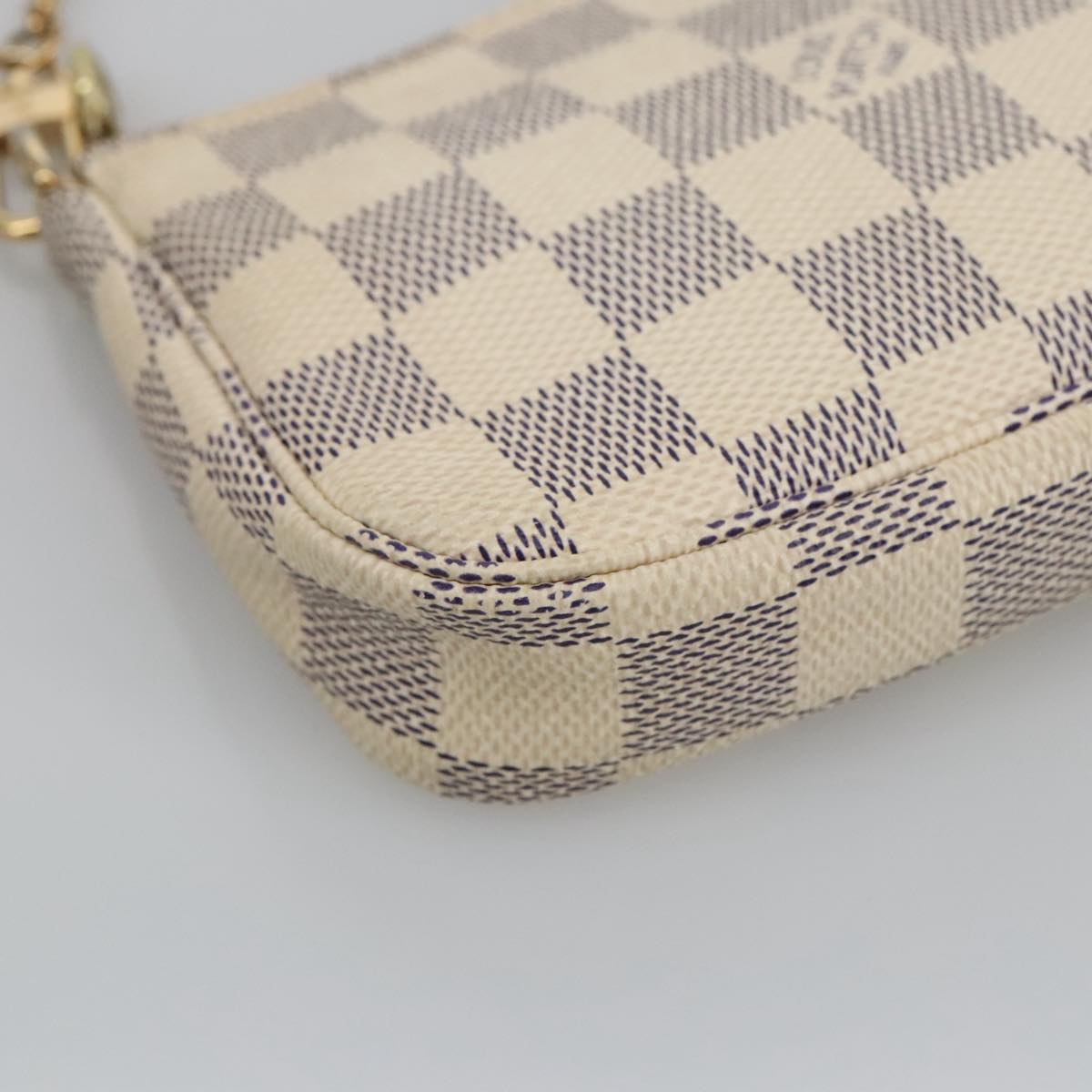 LOUIS VUITTON Damier Azur Mini Pochette Accessoires Pouch N63005 LV 103965