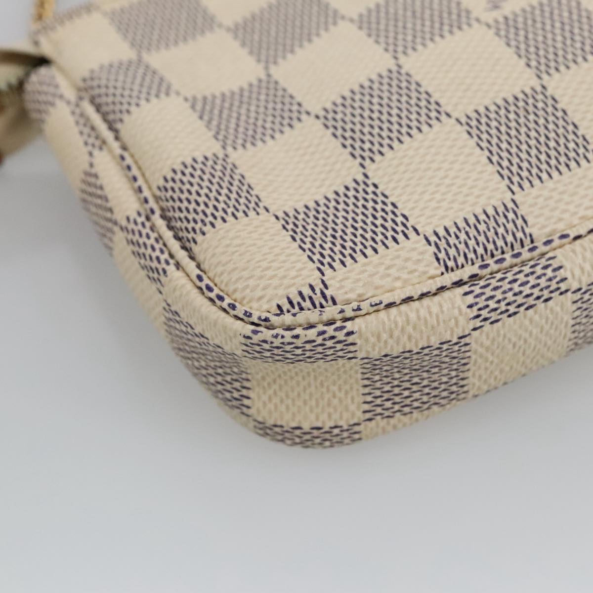 LOUIS VUITTON Damier Azur Mini Pochette Accessoires Pouch N63005 LV 103965