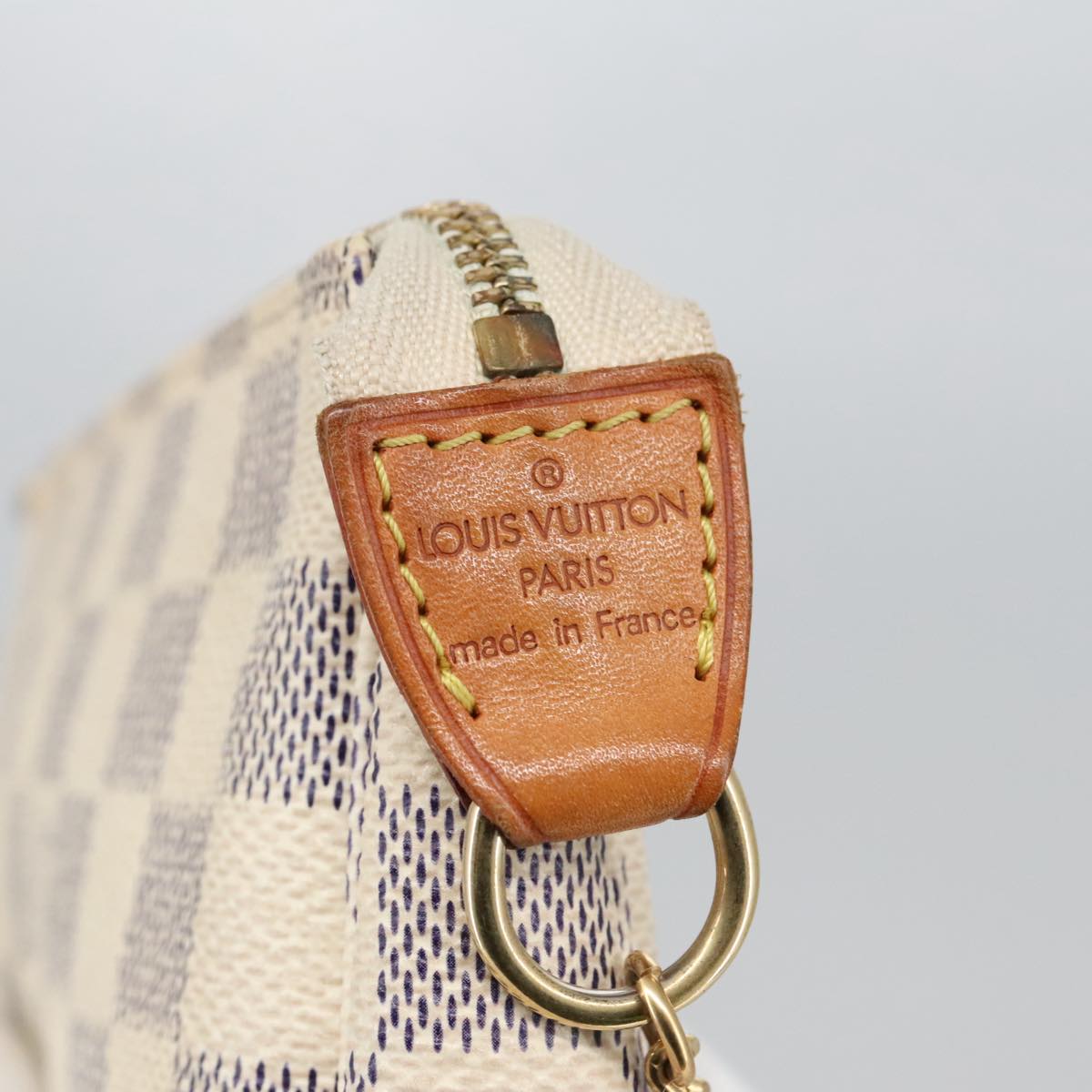 LOUIS VUITTON Damier Azur Mini Pochette Accessoires Pouch N63005 LV 103965