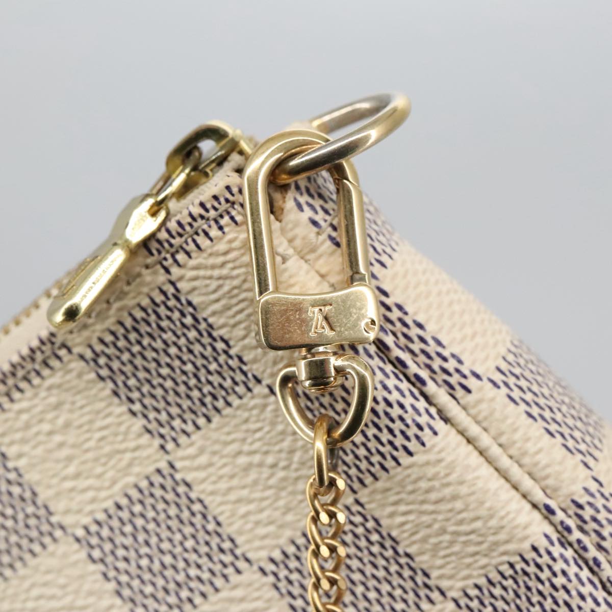 LOUIS VUITTON Damier Azur Mini Pochette Accessoires Pouch N63005 LV 103965