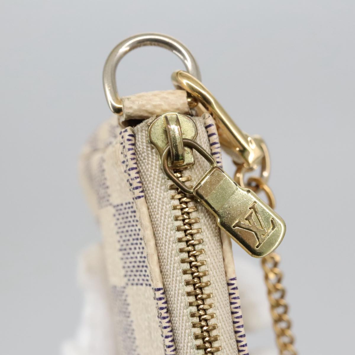 LOUIS VUITTON Damier Azur Mini Pochette Accessoires Pouch N63005 LV 103965
