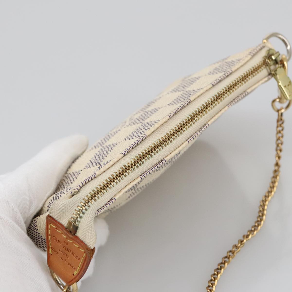LOUIS VUITTON Damier Azur Mini Pochette Accessoires Pouch N63005 LV 103965