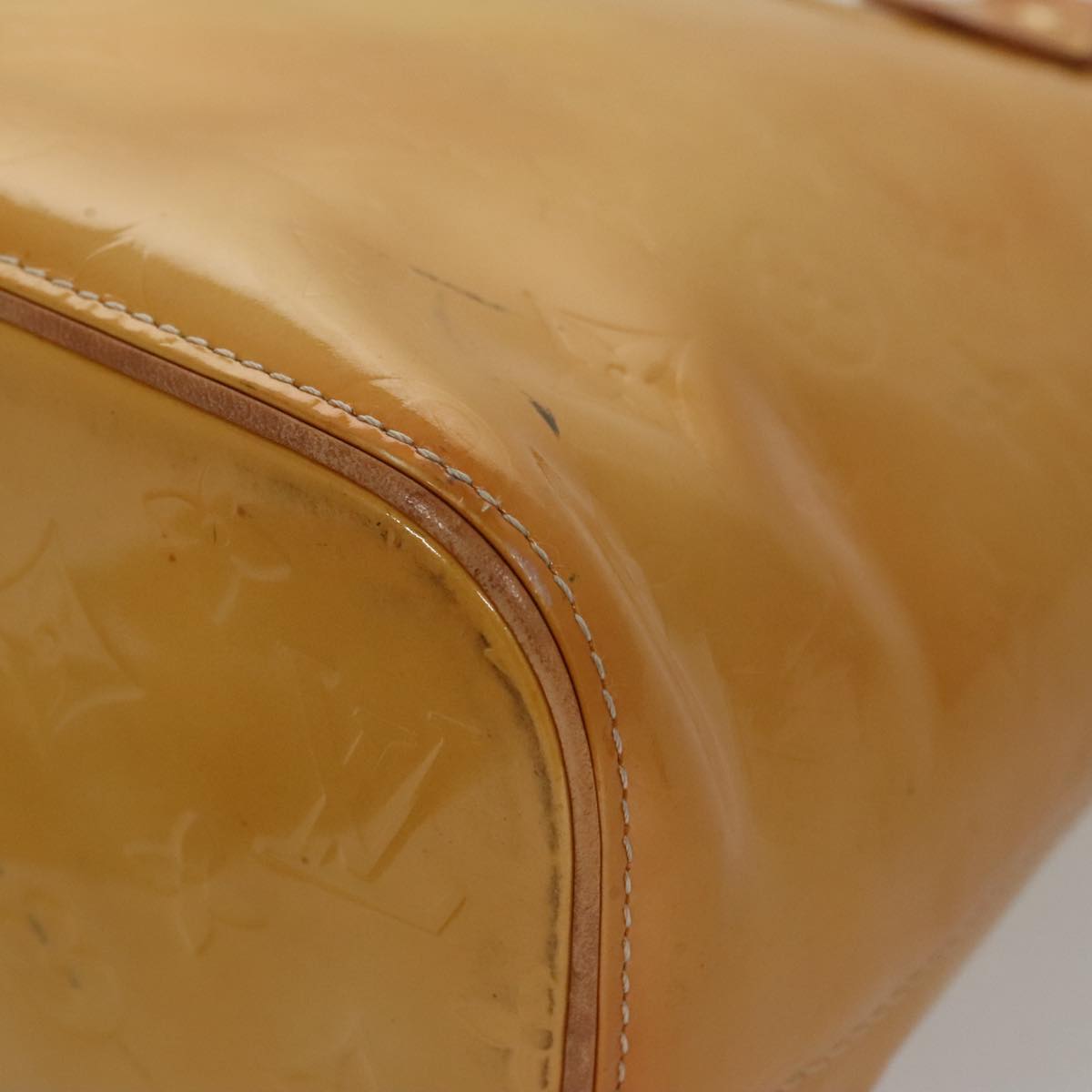 LOUIS VUITTON Monogram Vernis Houston Hand Bag Beige M91004 LV 103973