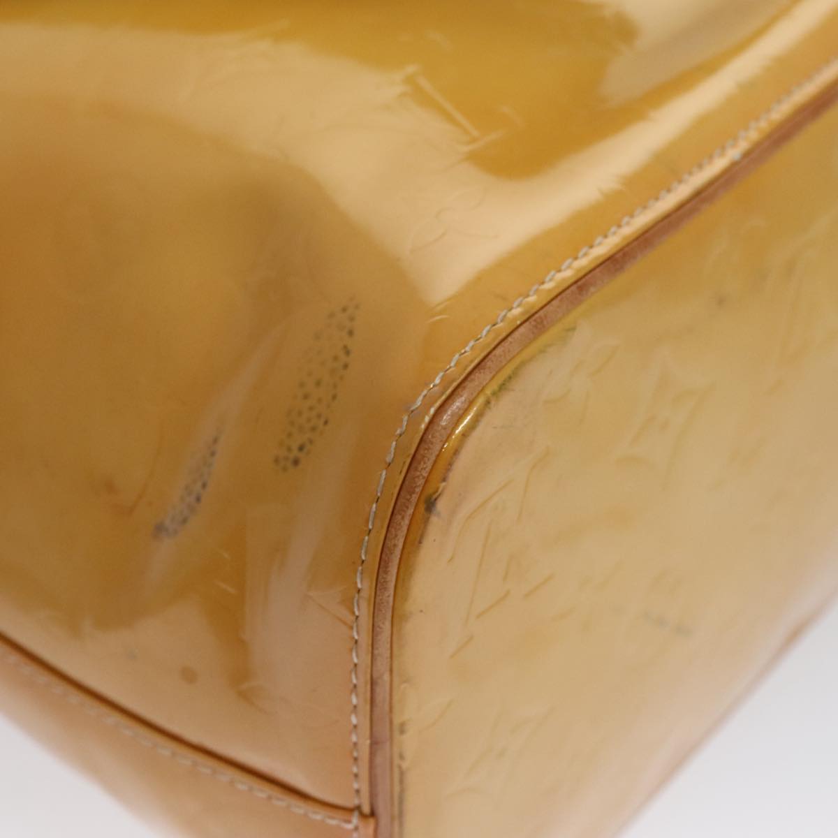 LOUIS VUITTON Monogram Vernis Houston Hand Bag Beige M91004 LV 103973
