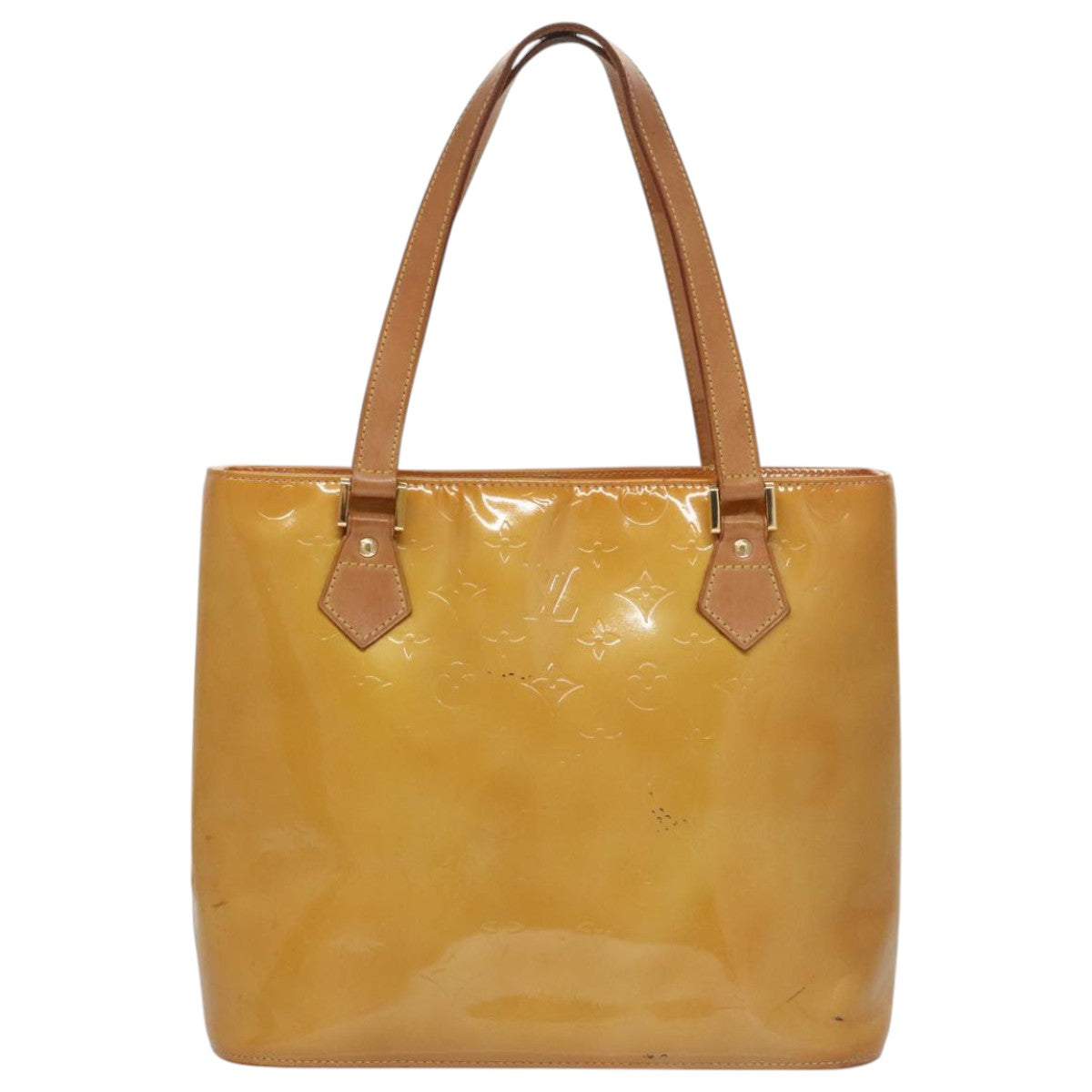 LOUIS VUITTON Monogram Vernis Houston Hand Bag Beige M91004 LV 103973