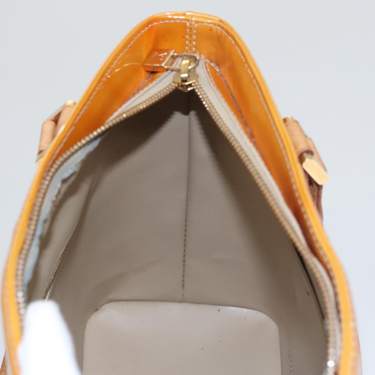 LOUIS VUITTON Monogram Vernis Houston Hand Bag Beige M91004 LV 103973