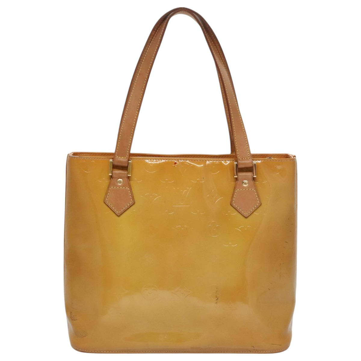 LOUIS VUITTON Monogram Vernis Houston Hand Bag Beige M91004 LV 103973