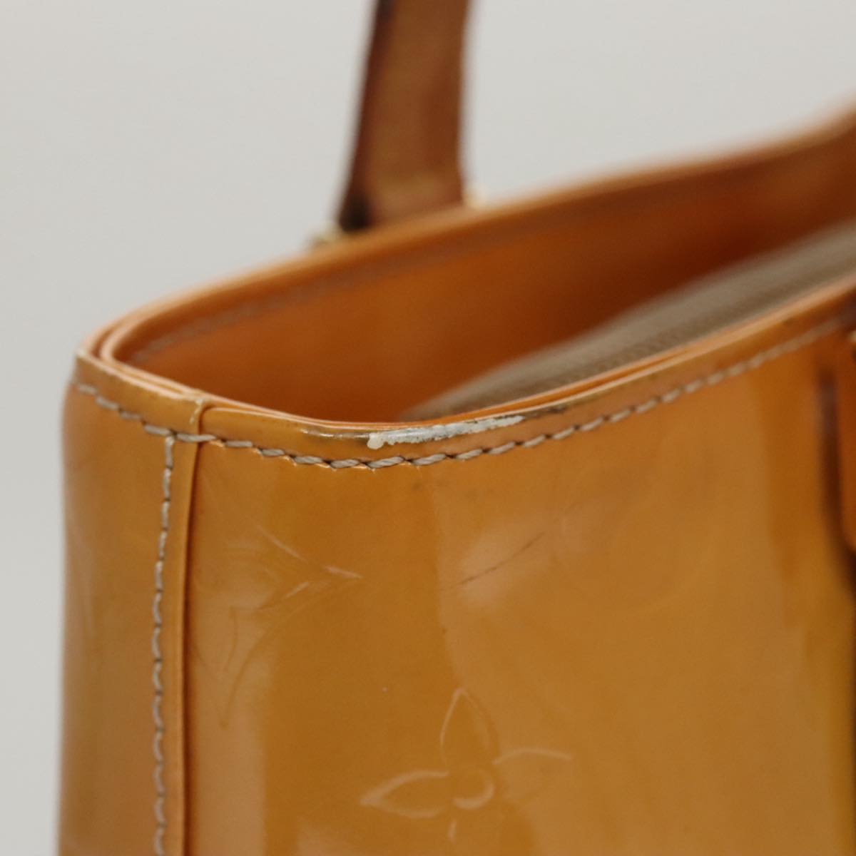 LOUIS VUITTON Monogram Vernis Houston Hand Bag Beige M91004 LV 103973
