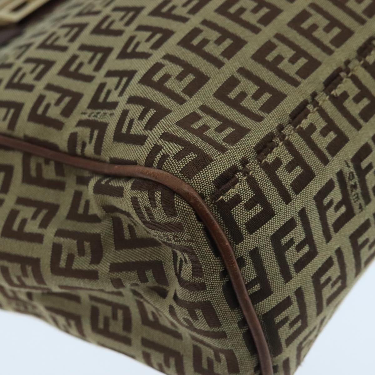 FENDI Zucchino Canvas Tote Bag Beige 104183