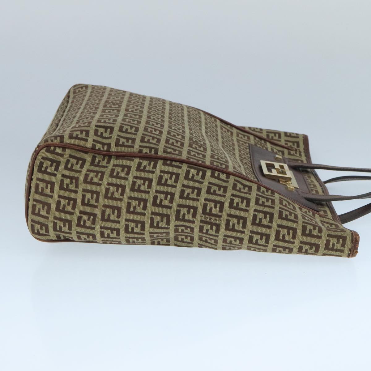 FENDI Zucchino Canvas Tote Bag Beige 104183