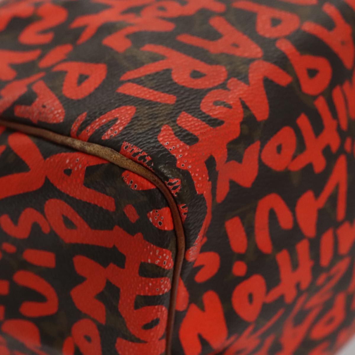 LOUIS VUITTON Monogram Graffiti Speedy 30 Hand Bag Orange M93705 LV 104188A